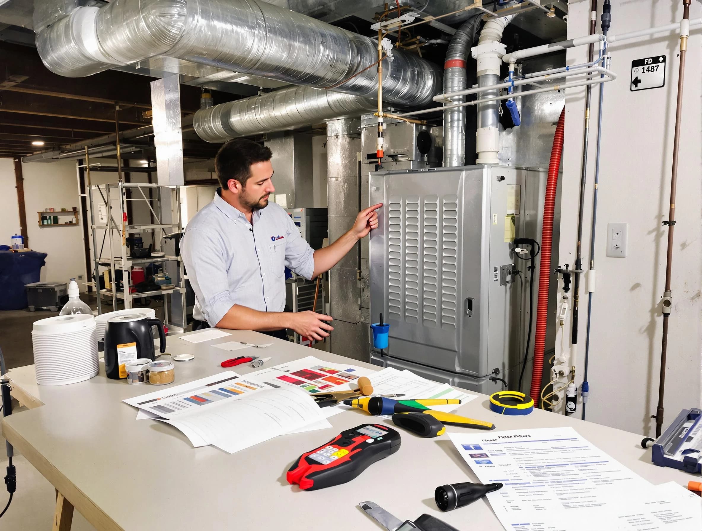 Twin Lakes Air Duct Cleaning inspector conducting detailed filter system evaluation using professional diagnostic tools in Twin Lakes