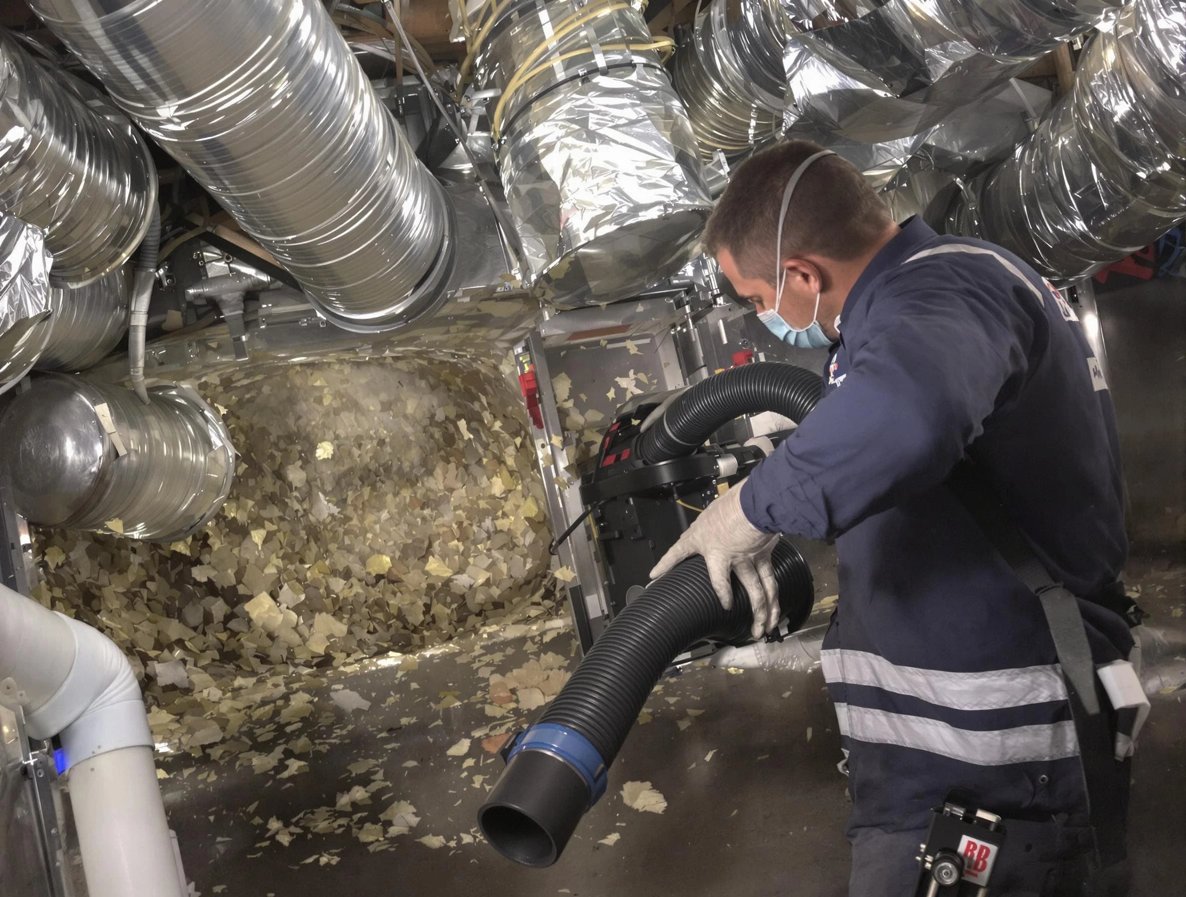 Twin Lakes Air Duct Cleaning specialist operating negative pressure cleaning equipment for thorough duct maintenance in Twin Lakes
