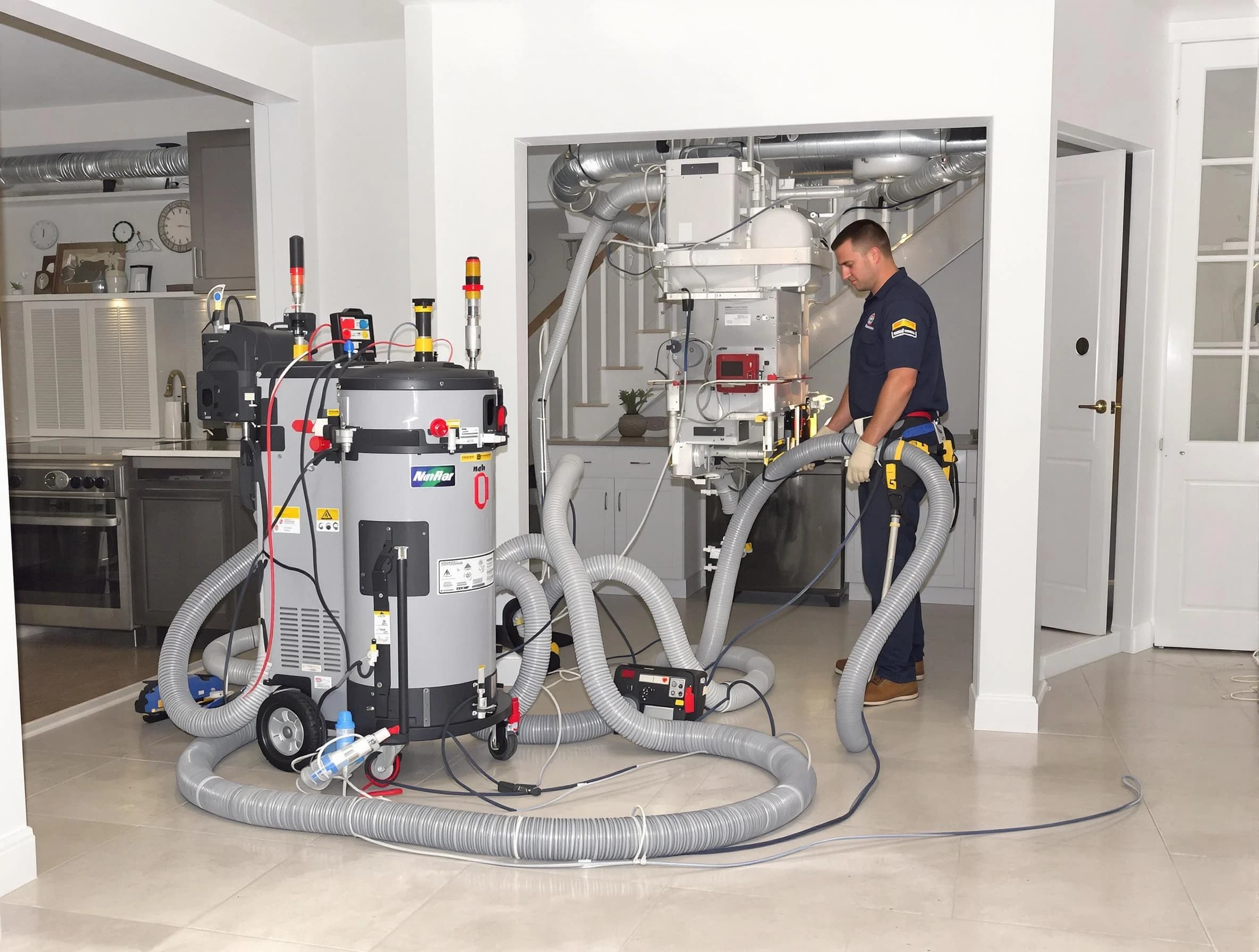 Twin Lakes Air Duct Cleaning technician operating negative pressure cleaning equipment for thorough duct maintenance in Twin Lakes
